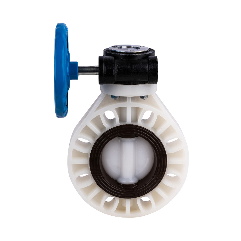 صمام الفراشة PVDF D371X-10F ذو التروس الدودية DN32-1000 جيجابايت قياسي